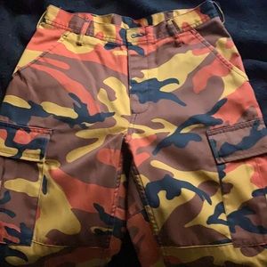 Camo Orange and Black Cargo Pants